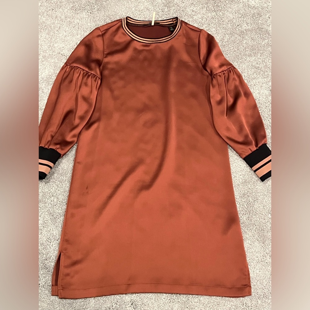 Elegant Rust Satin Tunic